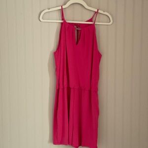 White House Black Market Fuchsia Halter Romper